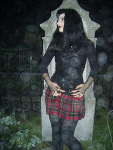 goth girl in plaid skirt