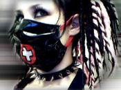 Goth girl with nurse mask