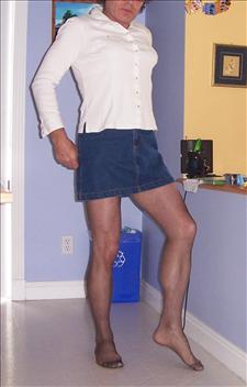 Allen in Susan's skirt