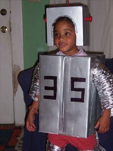 black robot child